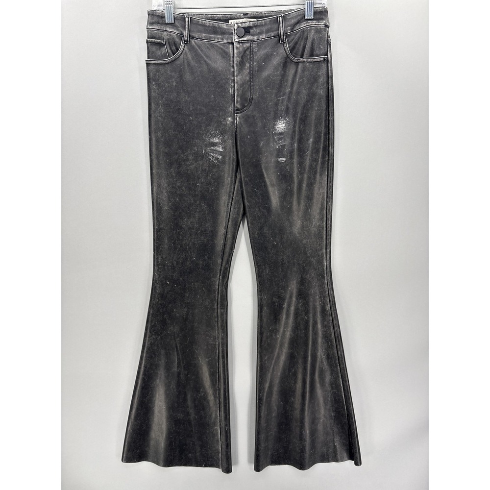 Alice + Olivia Pants Womens 4 Black Faux Leather Flare Leg Slim Lined Dressy
